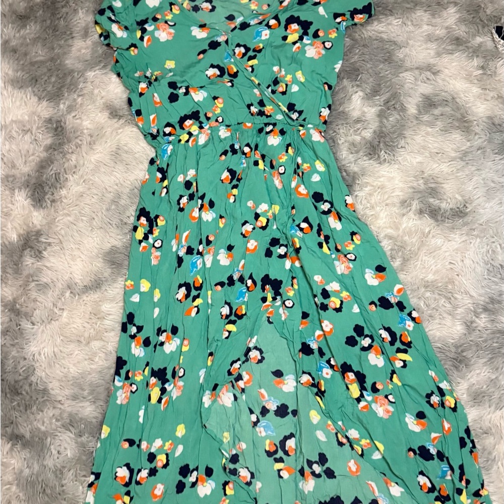 a.n.a Green Floral Maxi Dress